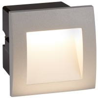 GUVADRIA LED 1X1W IP65 Vestavné venkovní svítidlo do stěny, těleso hliník, povrch šedostříbrná mat, difuzor plast mat, LED 1x1W, neutrál 4000K, 25lm, 230V, IP65, tř.1. rozměry 71x90x90mm