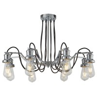 HERLETA PENDANT 8X10W E27 Závěsné svítidlo, základna kov, těleso kov, pro žárovku 8x10W, E27, 230V, IP20, tř.1. 8 ramen, rozměry d=700mm, včetně závěsu l=430mm