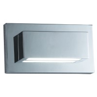GRONAS WALL LED 1X10W Nástěnné svítidlo, těleso kov, povrch chrom šedostříbrná lesk, difuzor plast mat, LED 1x10W, teplá 3000K, 600lm, 230V, IP20, tř.1. rozměry 70x200x110mm