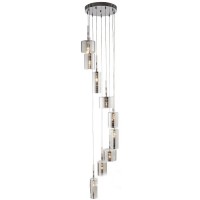 VARIATICKO PENDANT 9X14W G4 Závěsné svítdilo, základna kov, povrch chrom šedostříbrná lesk, difuzor sklo tmavá, pro žárovku 9x14W, G4, 230V, IP20, tř.1. rozměry těleso d=400mm, včetně závěsu l=1850mm, lze zkrátit