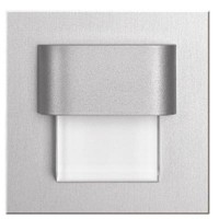TONGA MINI Vestavné svítidlo do stěny čtvercové, těleso hliník, nebo ocel, difuzor plast mat, LED 0,3W/0,4W/0,5W, modrá/červená/zelená/teplá bílá 3000K/denní bílá 6000K, 10V DC, IP20, rozměry 60x60mm, mont.otvor=50mm, montážní box SAMOSTATNĚ