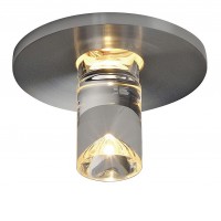 BADAJOZ LED 1W Stropní vestavné bodové svítidlo, těleso hliník, povrch chrom/bílá, stínítko plast, LED 1W, 100lm, teplá 3000K, 230V, IP20, tř.3, rozměry d=38mm, h=21mm.