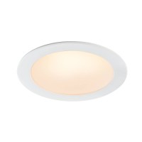 CRISTOBAL Stropní vestavné svítidlo, těleso hliník, povrch bílá, difuzor plast opál, LED 9W, 850lm, přepínatelná teplota CCT teplá 3000K, neutrální 4000K, denní 5700K, stmívatelné Triac, 230V, IP20, rozměry d=110mm.