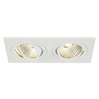SENCO LED 2X6W OBDÉLNÍKOVÉ výklopné Vestavné, bodové svítidlo, výklopné +-30°, těleso hliník, povrch bílá, nebo hliník broušený, LED 2x6W, teplá bílá 2700K/3000K, vyzař úhel 38°, Ra80, vč trafa 230V/350mA na kabelu, tř.2, 170x90mm, h=65mm