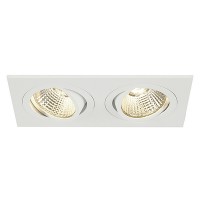 SENCO LED 2X6W OBDÉLNÍKOVÉ výklopné Vestavné, bodové svítidlo, výklopné +-30°, těleso hliník, povrch bílá, nebo hliník broušený, LED 2x6W, teplá 2700K/3000K, vyzař úhel 38°, Ra80, vč trafa 230V/350mA na kabelu, tř.2, 170x90mm, h=65mm