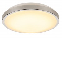 BARRAMEDA LED 15W Stropní přisazené svítidlo, těleso kov, povrch chrom/šedá mat, difuzor plast opál, LED 15W, 1200lm, teplá 3000K, stmívatelné Triac, 230V, IP20, tř.1, rozměry d=300mm, h=86mm.