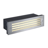 LEXA LED 1X4W 3000K 56LM IP54 Vestavné venkovní svítidlo do stěny, těleso nerezová ocel šedostříbrná, difuzor sklo opál, LED 1X4W, teplá 3000K, 56lm,100-240V, IP54, rozměry 77X260X95mm, vč. montážního pouzdra