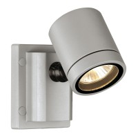 HAGR 1X50W GU10, 230V IP55 Stropní stropní nebo nástěnné venkovní bodové svítidlo, nastavitelný směr svícení, těleso hliník, povrch šedostříbrná, antracitová, krycí sklo čiré, pro žárovku 1X50W, GU10, 230V, IP55, rozměry d=50mm h=105mm l=80mm