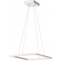 PATOS II Závěsné svítidlo, těleso kov, povrch bílá mat/zlatá mat, difuzor plast opál, LED 48W, 5280lm, teplá 3000K, Ra85, 230V, IP20, tř.1, rozměry 420x420mm, vč závěs lanka h=1200mm, lze zkrátit.