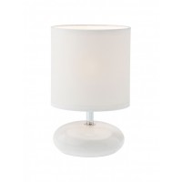 STUART 1X28W E14 Stolní dekorativní lampa, těleso keramika, povrch smalt bílá/červená/fialová/hnědá/šedá, stínítko textilní látka v barvě, pro žárovku 1X28W, E14, 230V, IP20, tř.2, rozměry d=130mm, v=200mm