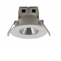PRAECO 5W, IP44 Stropní podhledové svítidlo, těleso plast bílá mat/chrom, difuzor plast opál, LED 5W, neutrální 4000K, 330lm, 230V, do koupelny IP44/IP20, tř.2, rozměry d=85mm, h=54mm