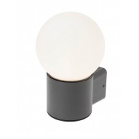 FREC WL 1x28W E27 IP44 Nástěnné venkovní svítidlo, těleso hliník, povrch tm. šedá, difuzor plast opál, pro žárovku 1x28W, E27, 230V, IP44, tř.1, rozměry d=150mm, h=227mm.