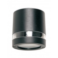 KLER STROPNÍ ROUND 1X28W GU10 Stropní venkovní stropní svítidlo, těleso hliník, povrch černá mat, difuzor polykarbonát transparentní, pro žárovku 1X28W, GU10, 230V, IP44, tř.1, rozměry 100x102mm