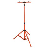 ST 60-150cm Stojan pro montážní lampu, 1-2 reflektory, teleskopický, těleso kov, povrch oranžová, rozměry výška 60-150cm, rozpětí nohou základy 80cm.