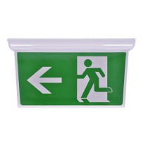 Cedule nouzová Stropní cedule na nouzové osvětlení, sada 4 samolepících piktogramů, těleso plast, rozměry 325x185x110mm.