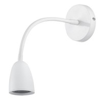 MOLY WL 4W Nástěnné svítidlo, těleso plast bílá, flexi rameno, LED 4W, 280lm, teplá 3000K, stmívání 3 stupňové, 230V, IP20, rozměry základna 120x300x75mm, vypínač na kabelu.