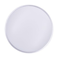 ALLEN Stropní přisazené svítidlo, základna kov, těleso plast, povrch šedá, difuzor plast opál, LED 24W, 1800lm, CCT přepínatelná teplota teplá 3000K, neutrální 4000K, denní 6500K, stmív, 230V, Ra80, IP20, rozměry d=390mm, h=65mm.