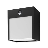 REKLO 12W IP44 PIR 120° Nástěnné venkovní svítidlo, PIR senzor pohybu, záběr 120°, dosah 7m, čas 5s-5min, těleso hliník, povrch černá, difuzor plast opál, LED 12W, 560lm, teplá 3000K, Ra80, 230V, IP44, rozměry 125x85x135mm.