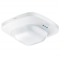 INTEX HD PIR ČIDLO COM2 PIR - kvalitní stropní vestavný detektor přítomnosti, záběr 360°/180°, dosah 8/8m, čas sepnutí 30s-30min, nast soumraku 10-1000lx, montážní výška 2,5-10m, COM2, max.2000W, teplotní rozmezí -25/+55°C, 230V, IP20, 120x120x70mm