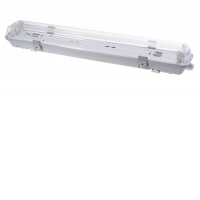FORFEX 2x60/2x150 G13, IP65 Průmyslové svítidlo prachotěsné, těleso plast bílá, kryt plast čirý, pro 2x LED zářivku T8/G13,  l=600mm/l=1500mm, 230V, IP65, rozměry dle typu, LED trubice SAMOSTATNĚ, jednostranné zapojení