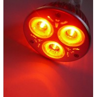 LED E27 RBGY LED žárovka, těleso kov šedostříbrná, 3x LED čip žlutá, zelená, modrá nebo červená, LED 3,6, E27, 230V, úhel svícení 60°, IP20.