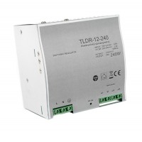LED zdroj 12V 240W, DIN Napájecí zdroj pro LED pásky, vstup 230V, výstup 12V, 240W, IP20, na DIN lištu, rozměry 125x125x100mm, ochrana proti přehřátí, zkratu a přetížení.