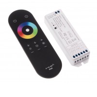 VOCO, 12V/180W, 24V/360W, 15A RGBW-CCT Sada - RF bezdrátový ovladač + přijímač,  pro řízení RGBW-CCT LED pásků, 12V/180W, 24V/360W, 5x6A/kanál, max 15A současně, dosah 30m, rozměry 122x37x21mm.