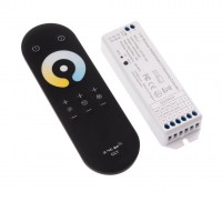 VOCO, 12V/180W, 24V/360W, 15A CCT Sada - RF bezdrátový ovladač pro řízení CCT LED pásků, 12V/180W, 24V/360W, 15A, dosah 30m, rozměry 122x37x21mm.