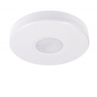 PERS PIR čidlo PIR - stropní pohybový senzor, těleso plast bílá/černá, záběr 360°, dosah až 8m, čas sepnutí 10s-30min, soumrak 3-2000lx, montážní výška 2,2-4m, max.1000W LED, max. 2000W pro žárovky, 230V, IP65, tř.2, d=110mm, h=25mm.
