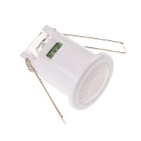 mini PIR pohybové čidlo 360° PIR - Pohybové čidlo podhledové, senzor pohybu pro osvětlení, materiál plast, barva bílá, záběr 120°/360°, dosah max 8m, čas sepnutí 10s-15min, 230V, 400W/800W, IP20, rozměry d=50mm, h=62mm.