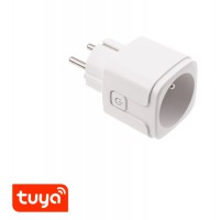 SMART zásuvka 230V, 16A, TUYA WiFi Zásuvkový adaptér plast bílá, 230V, 16A, IP20, fce zap/vyp, ovládání smart systémem Tuya WiFi, rozměry 50x50x84mm.