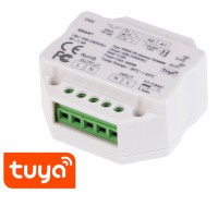 RF přijímař TUYA WiFi, stmívač 0-100%, TRIAC, 200W RF bezdrátový přijímač, stmívač TRIAC 230V, 1A, 200W, stmívání 0-100%, TUYA WiFi, dosah až 30m, rozměry 52x52x26mm do KU68, lze spárovat max 10 vysílačů na 1 přijímač