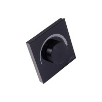 Stmívač 1-100% 4x3A, 12V/144W, 24W/288W Nástěnný RF bezdrátový ovladač stmívač 0-100%, černý, pro LED pásky, 4x3A, 12V/144W, 24W/288W, IP20, 86x86x50mm.