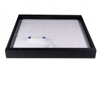 MR109 - Rám pro LED panel 60x60 Montážní rám pro instalaci LED panelů, materiál hliník, povrch černá, rozměry 600x600x65mm, DIY šroubovací, rozložený