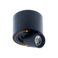 DEUSTA 6W, IP44, CCT Stropní/podhledov svítidlo, nastav. směr svícení, těleso plast bílá/černá, krycí plast čirý, LED 6W, přepín. teplota CCT teplá 2700K, neutrální 4000K, denní 6500K, 650lm, Ra80, 230V, do koupelny IP44, rozměry d=92mm, h=77mm.