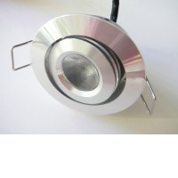 LACCARI III 3W Stropní podhledové bodové svítidlo, výklopné, těleso hliník, povrch broušený, LED 3W, teplá 3000K/260lm, denní 6000K/260lm, vyzař. úhel 30°, 12V, IP20, rozměry d=50mm, h=18mm.