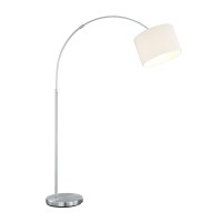 CAPRITO STOJACÍ Stojací lampa, základna kov, povrch nikl mat, stínítko textil bílá, černá, hnědá, difuzor sklo mat, pro žárovku 1x28W, E27, 230V, IP20, zař.tř.2, h=1500-2150mm, vyložení max 1000mm