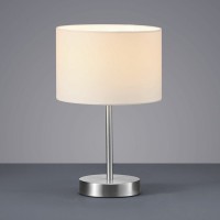 CARPITO STOLNÍ Stolní lampa, základna kov, povrch nikl mat, stínítko textil bílá, černá, hnědá, difuzor sklo mat, pro žárovku 1x28W, E27, 230V, IP20, zař.tř.2, rozměry dle typu