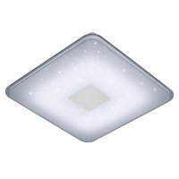 SAMURAI LED 30W Stropní svítidlo, základna plast, povrch bílá, difuzor sklo opál, imitace hvězd, LED 1x30W, nastav teplota 3000-5500K, 2400lm, 230V, IP20, tř.1, přímé stmív LED, rozměry 425x425mm, h=60mm, vč. dálkového ovládače.