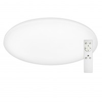 CARREY R RC 100W CCT Stropní svítidlo, základna kov, bílá, difuzor plast opál, LED 80W, 8000lm, dálkovým ovladačem stmívatelné, CCT nast teplota teplá 3000K, - denní 6500K, Ra80, 230V, IP20, rozměry d=780mm