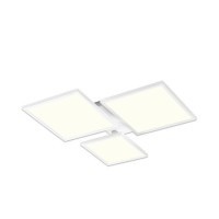 POPIA SQ 50W, CCT Stropní svítidlo, těleso kov, povrch bílá/černá, dif plast opál, LED 50W, CCT nastav teplota teplá 3000K-denní 6500K, 5000lm, dálk ovl. stmív., 230V, IP20, rozměry 600x600x100mm.