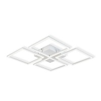 MIROSA 65W, CCT Stropní svítidlo, těleso kov, povrch bílá/černá, dif plast opál, LED 65W, CCT nastav teplota teplá 3000K-denní 6500K, 6500lm, dálk ovl. stmív., 230V, IP20, rozměry 580x580x55mm.