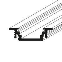 GLAUX PROFIL 24x7mm Vestavný, profil pro LED pásky, materiál hliník, povrch surový/bílý/elox šedostříbrný mat/černý, max šířka LED pásků 10mm, rozměry 24x7mm, délka dle typu