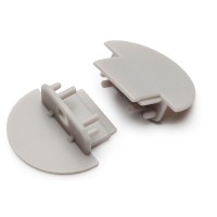 GLAUX koncovka oblouková 24x21x6,6mm Koncovka profilu pro LED pásky s otvorem, kruhová,l materiál ABS, povrch bílá/černá/stříbrná/šedá, rozměry 24x21x6,6mm