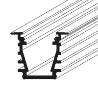 BASSIA PROFIL Vestavný, zápustný profil pro LED pásky, materiál hliník, povrch surový/bílý/elox šedostříbrný mat/černý, max šířka LED pásků 10mm, rozměry 23,4x19mm, délka dle typu