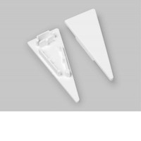 DRUHO koncovka trojúhelníková 23x55x7mm Koncovka profilu pro LED pásky, trojúhelníková, materiál ABS, povrch bílá/šedá, rozměry 23x55x7mm.