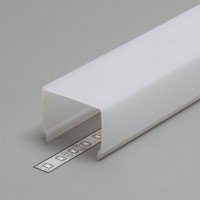 DCE7 19,5x23mm Difuzor k profilu pro LED pásky nacvakávací, čtvercový, materiál PMMA, povrch opál, rozměry 19,5x23mm