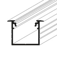 FICARIA PROFIL VESTAVNÝ Vestavný, zápustný profil pro LED pásky, materiál hliník, povrch surový/bílý/elox šedostříbrný mat/černý, max šířka LED pásků 20mm, rozměry 30x20,4mm, délka dle typu