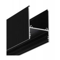 FUZE profil 33,4x49,9 Přisazený, závěsný profil pro LED pásky, materiál hliník, povrch bílý/elox šedostříbrný mat/černý/surový, max šířka LED pásků w=30mm, rozměry 33,4x49,9mm, délka dle typu