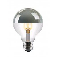 IDEA LED E27 2700K RA80 Světelný zdroj, barva čirá se stříbrným vrchem, pro žárovku 6W , E27, teplá 2700K, 700lm, Ra80, 230V, d=80mm h=115mm, střední doba životnosti 15.000 hodin